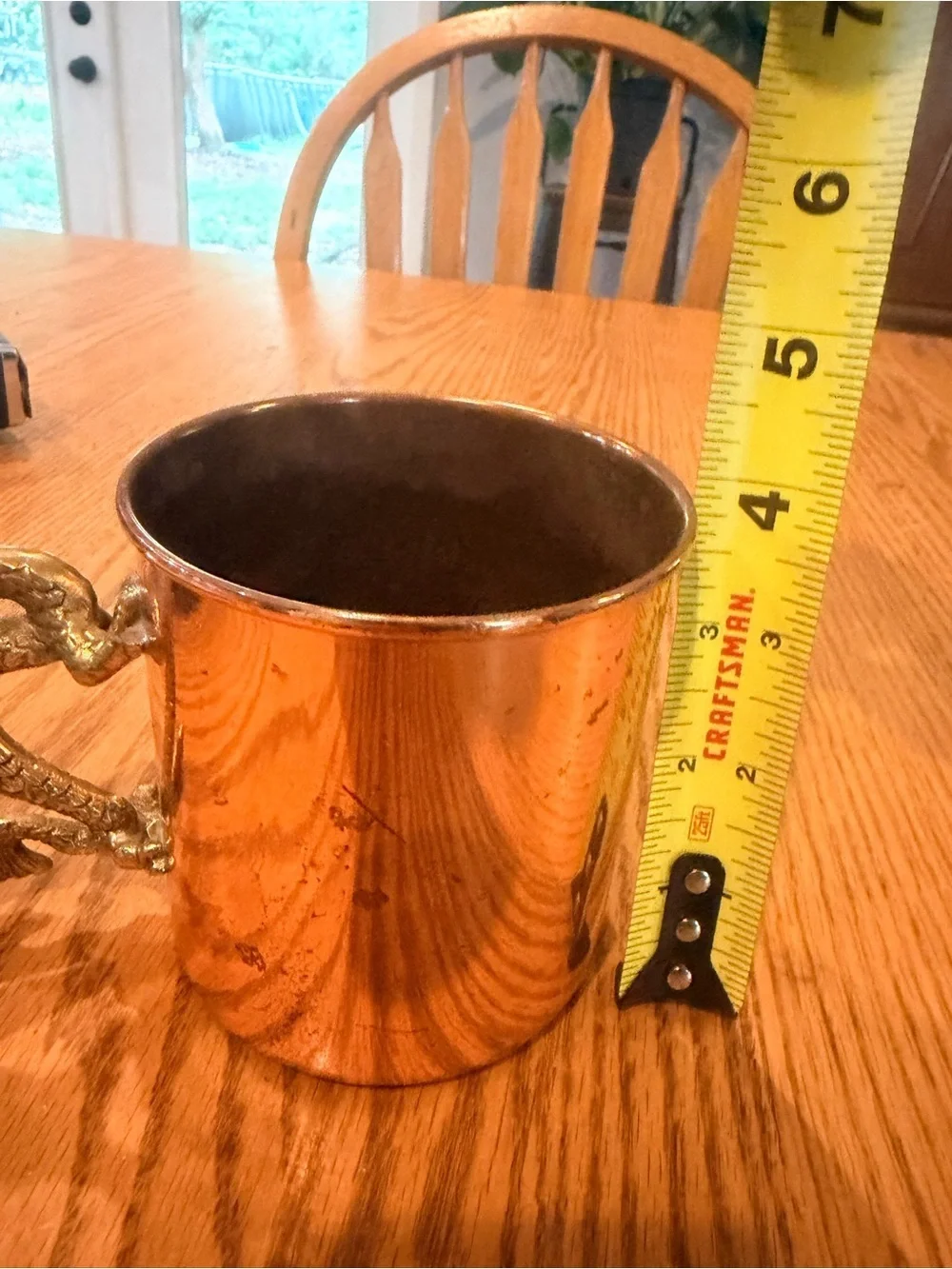 Vintage Copper Moscow Mule Mug Set - Copper Finish and brass dragon handles